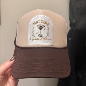 OTTO Brown and Tan Mesh Cap- Espresso martini